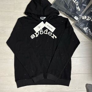 Spyder Black Hoodie with White Logo